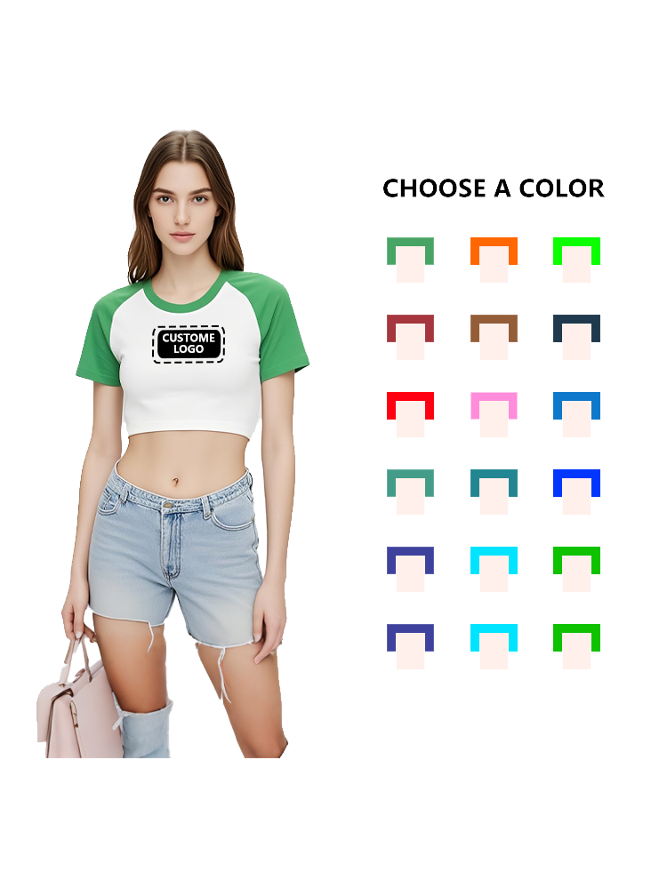 Vauvan t-paita Y2k Crop Tops -t-paita seksikäs naisille 100% puuvillaa hengittävä