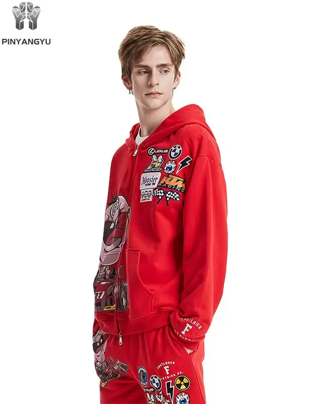 Mittatilaustyönä tehty vetoketjullinen huppari